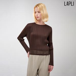 [최초가 129000원] 레이저 컷팅 플리츠 블라우스_LPBLF124001