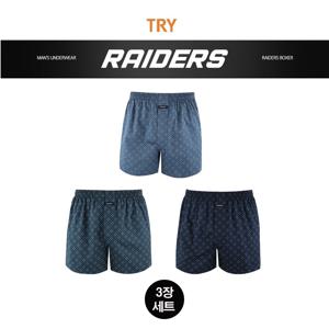 [TRY] 레이더스 60수 박서 사각 트렁크 팬티 3매입(~110사이즈)MU3