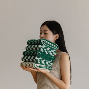 [무케] 디어리얼_숲숲수건 인테리어수건 3P(패키지포장) 첨단향균기능원사 저염색공법 무형광