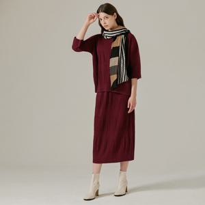 [최초가 142000원] 3단 플리츠 H라인 밴딩 스커트_YI09WNPSK02