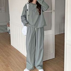 H스타일(DK)루이바스락주름바지세트 가을 여성 상하셋업 트레이닝세트 츄리닝세트 바지셋트