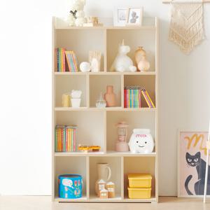 크리미 유아 아기 어린이 전면책장 키즈 책꽂이 컬러 4단 책장