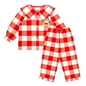 [정상가78000원] [키즈]레드 체크 마우스 세일러 파자마 세트_BU53UJ402
