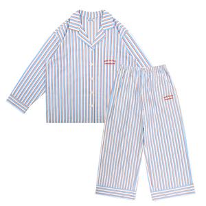 [WOMEN] 블루 스트라이프 파자마 세트_BU53UJ502