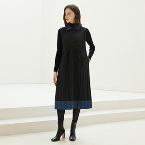 [최초가 242000원] 피터팬카라 프린트배색 플리츠 원피스(2colors)_YI10WNPOP01