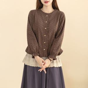 밀리 레이스 블라우스 /마담 미시 중년 여성 빅사이즈 40대 50대