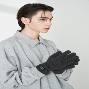 [선물포장] 남성 블랙 단색 울캐시미어혼방 핑거홀 장갑 JUGV5F300BK