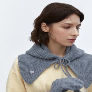 [선물포장][니트후드] 그레이 울캐시미어혼방 바라클라바 JAMU5F402G2