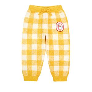 [정상가46000원] [키즈]옐로우 체크 베어 슈슈 셔닐 팬츠_BU54PK301