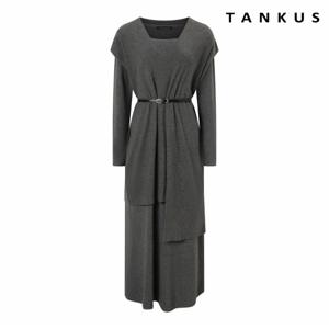 정상가:139,000원 ㅣ 베스트 레이어드 벨티드 롱 원피스 (TX3OP014L0)