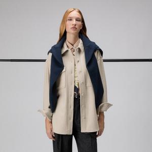 [공식] 25FW 여성 셔츠 울 [SHIRT WOOL W R] 셔츠 베이지 PRWJK002G0FBE