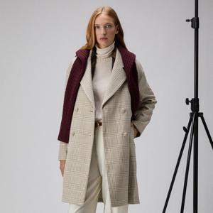 [공식] 25FW 여성 티모시[TIMOTHY CHECK] 코트 베이지 PRWCT001G0FBE