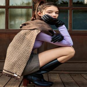 [선물포장] 블랙 양가죽 스마트 터치 여성장갑 JAGV5F103BK