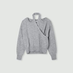 울 블랜디드 홀터넥 니트_CD5WP661