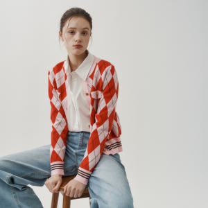 아가일 체크 가디건_DK5SD606