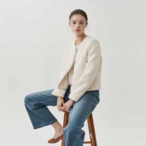 노카라 라운드넥 트위드 울 자켓_DW5SJ106