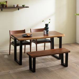 에픽 로즈우드 우드슬랩 식탁 4인세트(벤치1+의자2)(착불)