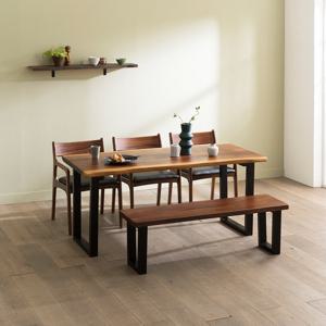 에픽 로즈우드 우드슬랩 식탁 6인세트(벤치1+의자3)(착불)
