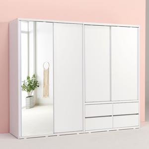 파로마 솔트 2400 슬라이딩 거울 행거형 옷장세트 mcr125