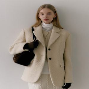 [모우트] ALPACA SINGLE HALF JACKET_OAT IVORY [MO24WJK002A]