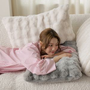 몽글몽글 밍크 라떼 베개커버 극세사 겨울 베개 50x70cm