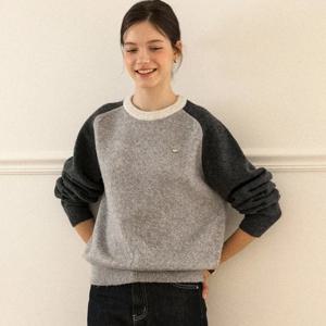 [아워호프] Two-tone Wool Raglan Knit - Charcoal [H25WT-KN09-CHA]