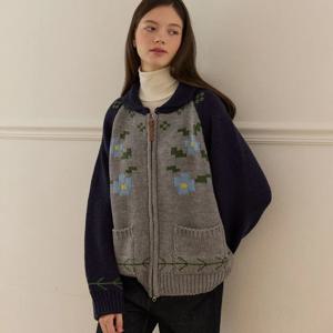 [아워호프] Camellia Cowichan Knit Cardigan - Navy [H25WT-KN04-NAV]