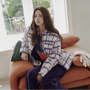 27.[안유진 착용] 여성 셔츠형 울체크 아우터 BF8435-55N AI9