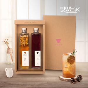 맛있는家 쌍계명차 일상다완 허니플라워 청 2입세트+쇼핑백