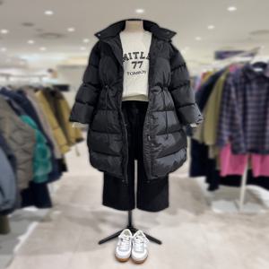 후드 탈부착 배색 롱다운 점퍼 9165414882