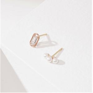 [GB] 원형바게트 & 쓰리진주 10K GOLD 피어싱 세트 LPTN4002T