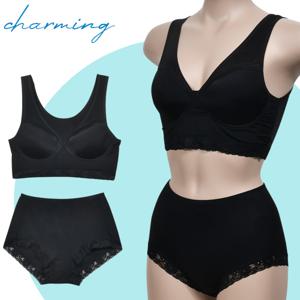 [챠밍]매력적인 라인 인견 스포츠브라 팬티 세트