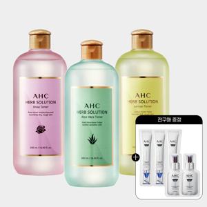 허브솔루션 대용량 토너 500ml 1개(알로에베라/로즈/레몬/ 중 택1)(GIFT)전구매 샤쉐