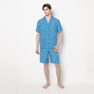 남자 5부 레이온 잠옷 홈웨어 파자마 반팔 세트