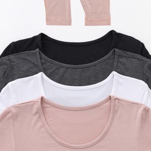 여성흰내복 베이직 보온내의 상의 긴팔 겨울 라운드