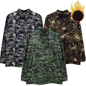 2장세트 제이케이 남성 빅사이즈 겨울 작업복 밀리터리 기모 반목티 긴팔티셔츠