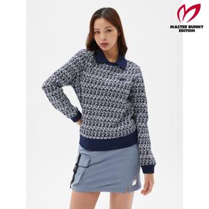 [마스터바니] 421D3TO210 여성 심볼 니팅 칼라 맨투맨 티셔츠