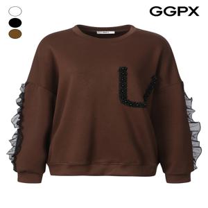 비즈 페이크 포켓 프릴 맨투맨 티셔츠 (GP9TS041F)