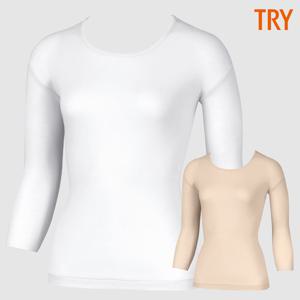 여학생 교복내의 내복상의 7부 40수 면100 순면 흰색 스킨 보온내의