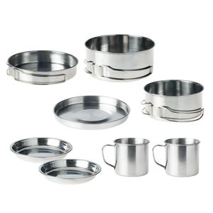 냄비 후라이팬 컵 접시 스텐 코펠 캠핑 식기 8P 세트