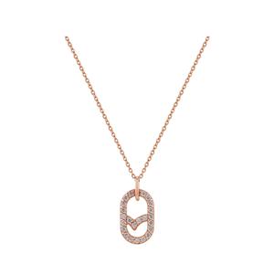 [티르리르] [서현착용]14K 핑크골드 모던튤리 오벌라인 Q 목걸이 TNJK4P00065S