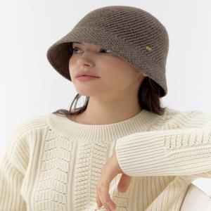 헤지스 액세서리 [[25FW]] HIHE5F703W2 [인기급상승][선물추천] 브라운 짜임 울혼방 벙거지모자