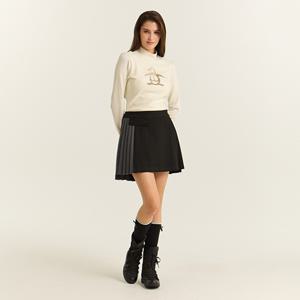 여성 배색 플리츠 스커트 블랙 MQ422LSKO1