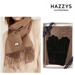 [연말선물]베이지 캐시미어 머플러+블랙 울장갑 선물세트[남성] J703+J021