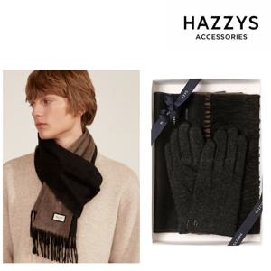 [연말선물]블랙 캐시미어 머플러+그레이 울장갑 선물세트[남성] J701+J022