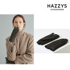 [선물포장]블랙 퍼피로고 퍼안감 양가죽 여성 장갑 HIGV4F111BK