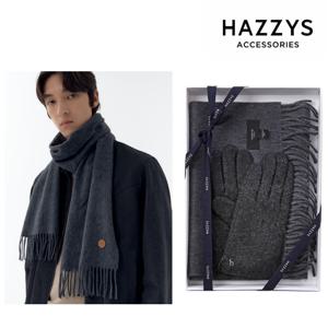 [연말선물]그레이 멜란지 캐시미어 머플러+그레이 울장갑 [남성] J502+J022