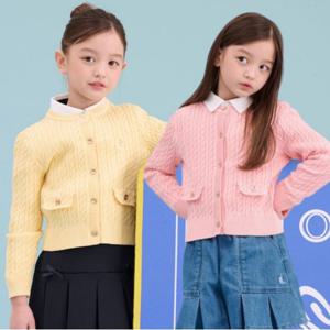 [10%OFF]25SS [Essential] 여아 면 케이블 카디건(2종 택1)