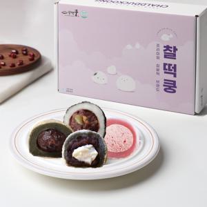 [박참봉찰떡쿵]왕 찹쌀떡 모음 (딸기크림,치즈팥,쑥인절미,흑임자견과) 12개입 720g / 모찌