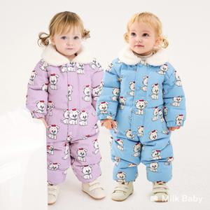 큐티멍멍이 마이크로젤 유아 방한스키수트